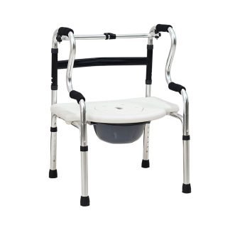 Foldable Height-Adjustable Commode Seat